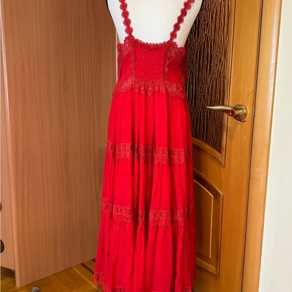 Charo Ruiz Red Lace Maxi Dress - Picture 14 of 16